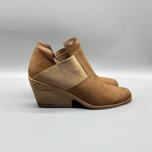 Eileen Fisher Shoes Womens 8.5 Brown Suede Leather Ankle Boots Block Heel